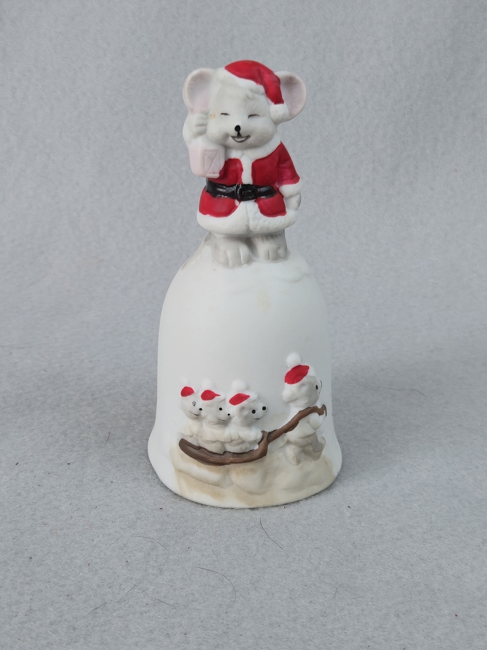Vintage Kmart Christmas Mouse Porcelain Holiday Bell